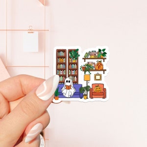 Lettura fantasma sul divano Adesivo, adesivo libresco, regalo per gli amanti dei libri, Merch libresco, adesivo Kindle, Smut Reader, amante della lettura, e-reader