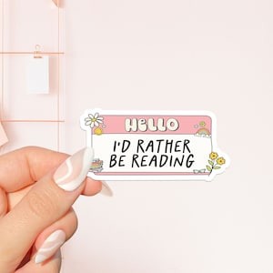 Ciao, preferirei leggere adesivo rosa, adesivo libresco, regalo per gli amanti dei libri, merchandising libresco, adesivo Kindle, lettore Smut, amante della lettura