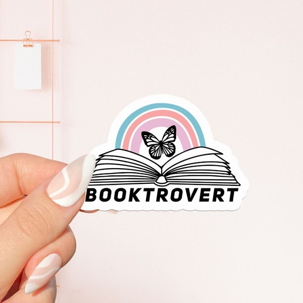 Booktrovert sticker, bookish sticker, book lover gift, bookish merch, Kindle sticker, smut reader, reading lover, e-reader