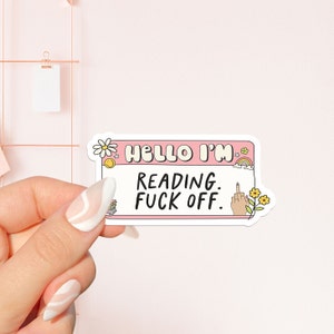 Ciao sto leggendo adesivo rosa, adesivo libresco, regalo per gli amanti dei libri, Merch libresco, adesivo Kindle, Smut Reader, amante della lettura