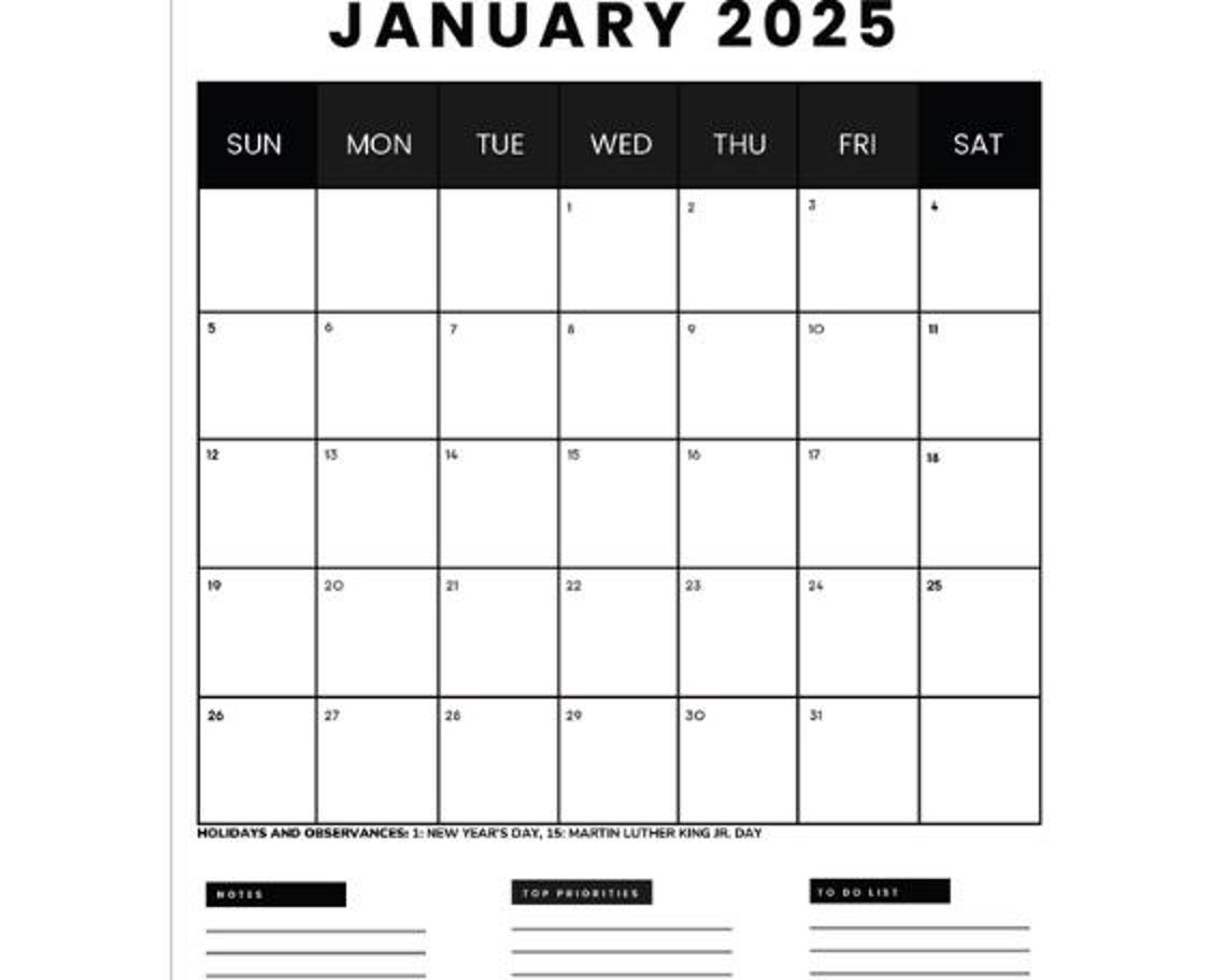 Printable 2025 Calendars Portrait Business, Printable 2025 Calendar