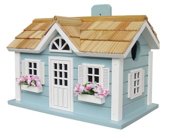 Handmade Nantucket Cottage Blue Bird House - Bird-Friendly Home Decor