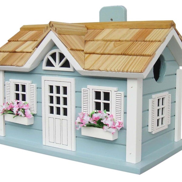 Handmade Nantucket Cottage Blue Bird House - Bird-Friendly Home Decor