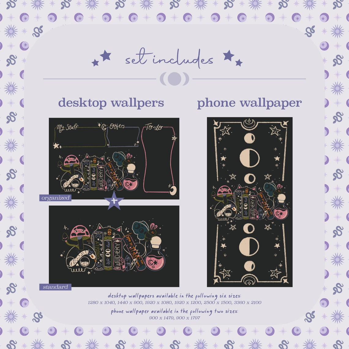 Everyday Witch Computer Desktop Theme Background Wallpaper Organizer ...