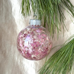 Handmade Flower Ornament, Pressed Flower Ornament, Christmas Decoration