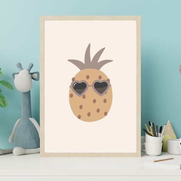 Ananas Print, Ananas Digital Download Wallart, child room, Digitaldrucke, Ananas Print Download, digitaler Download, Kunstdrucke Download