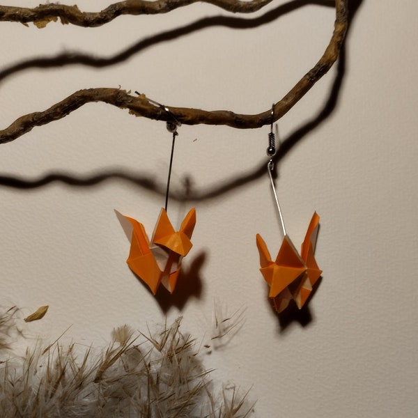 Boucles d'oreilles Origami Renards