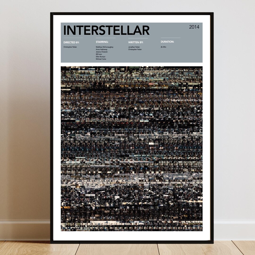 Interstellar Movie Poster | Film Frame Montage, Wall Art Decor - Etsy
