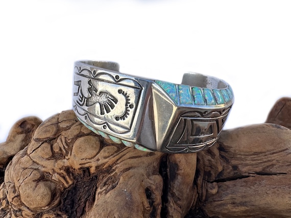 Leonard Jim Fascinating Vintage Native American Navajo Coral Sterling Silver Bracelet Leonard Jim Fascinating Vintage Native American Navajo Coral Sterling Silver Bracelet