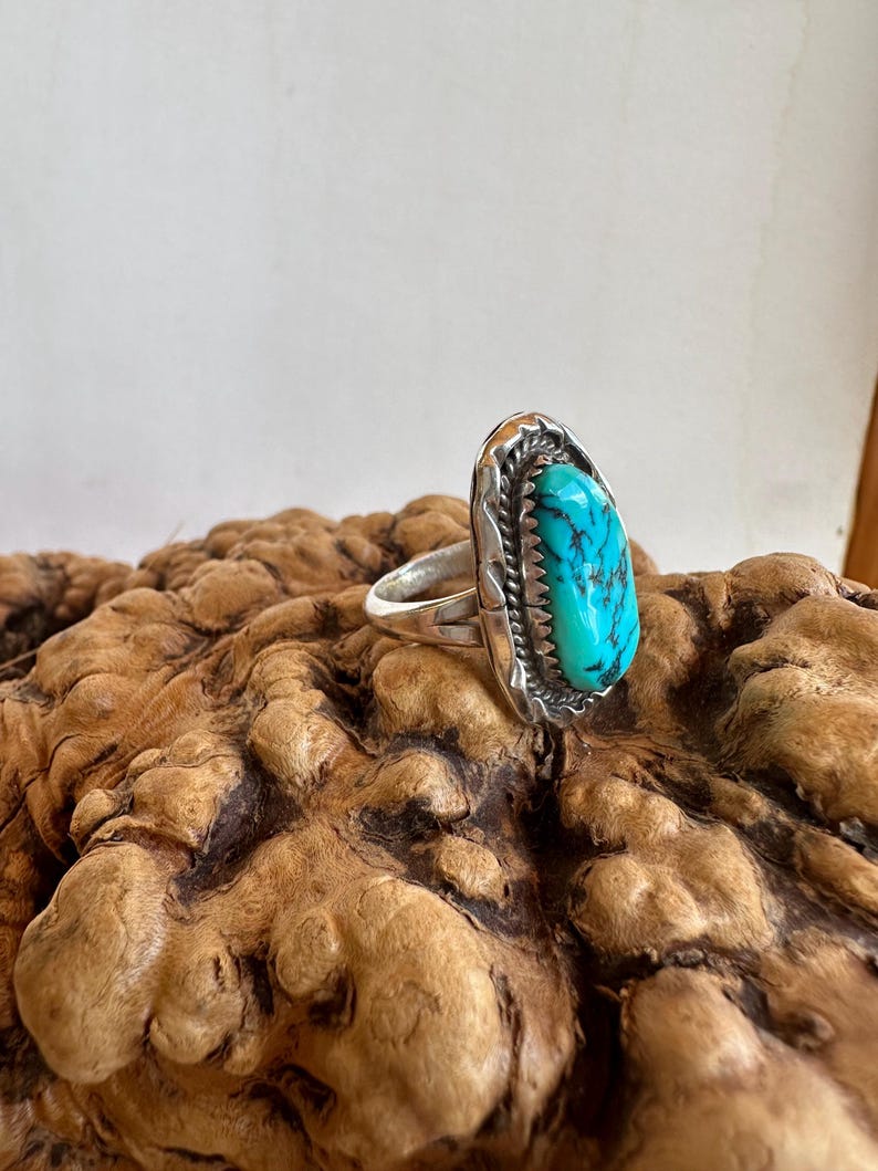 Vintage Turquoise Sterling Silver Navajo Ring Size 6 - Etsy
