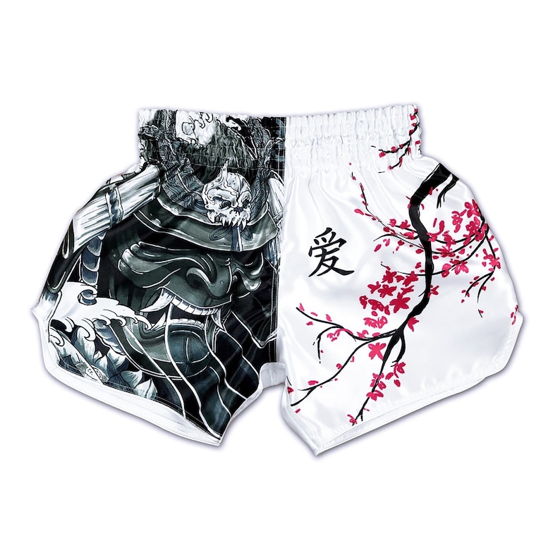 Cherry Blossom Watercolor Print Pattern Muay Thai Boxing Shorts
