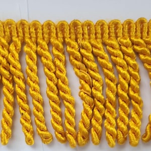 3&quot; Yellow Gold Cotton Mix Rayon Bullion Fringe- (sold by the yard)