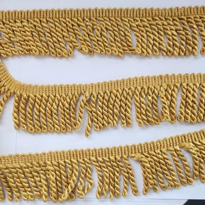 2&quot; Light Gold Cotton Mix Rayon Bullion Fringe (Sold by the yard)