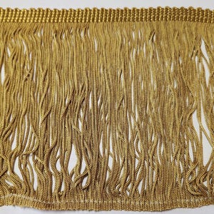 6&quot; Gold Chainette Rayon Bullion Fringe- (sold by the yard)