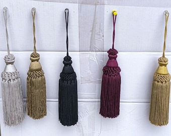 6.5" Chainette Rayon French Braided Tassel with 4" Loop-Assorted Colors