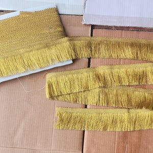 2&quot; Metallic Gold Brush Fringe (Sold by the yard)