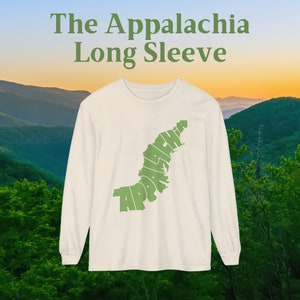 T-shirt unisexe à manches longues des Appalaches - T-shirt à manches longues de la carte des Appalaches - T-shirt à manches longues Appalachian Trail - Couleurs confort