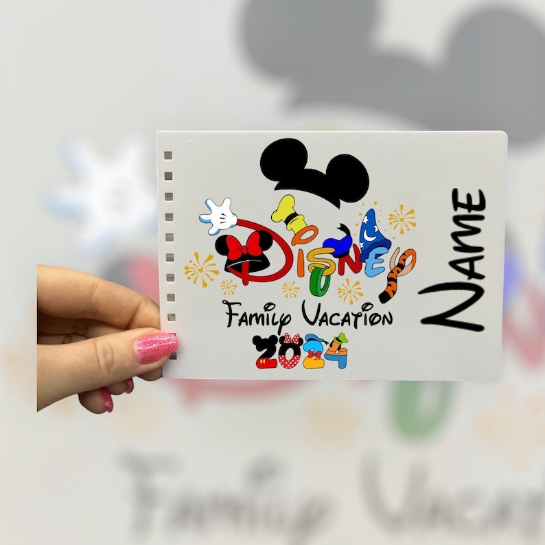 Personalised Disney A6 Autograph Book. Various designs. Signature Character Book. Mickey Hat