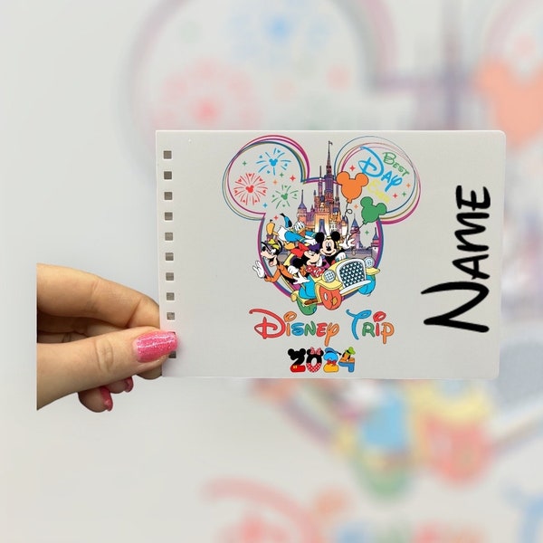 Personalised Disney A6 Autograph Book. Various designs.  Signature Character Book.