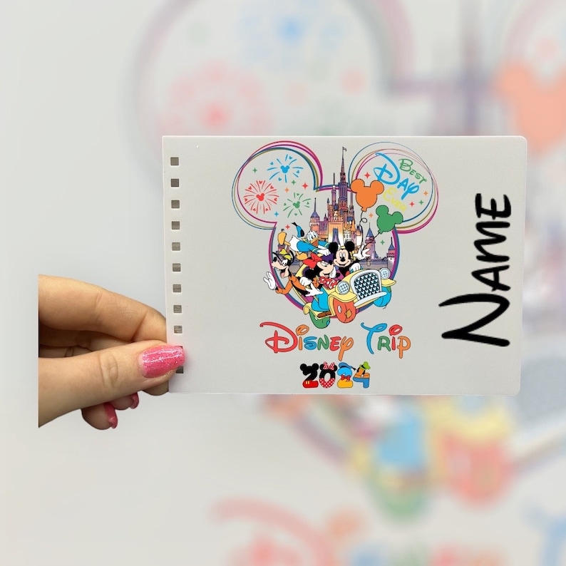 Personalised Disney A6 Autograph Book. Various designs. Signature Character Book. Best day Mickey