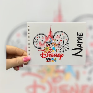 Personalised Disney A6 Autograph Book. Various designs. Signature Character Book. Red Castle