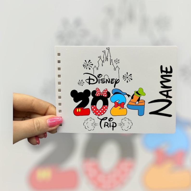 Personalised Disney A6 Autograph Book. Various designs. Signature Character Book. Trip 2024
