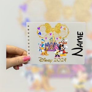 Personalised Disney A6 Autograph Book. Various designs. Signature Character Book. Gold Minnie Castle