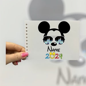 Personalised Disney A6 Autograph Book. Various designs. Signature Character Book. Mickey Glasses