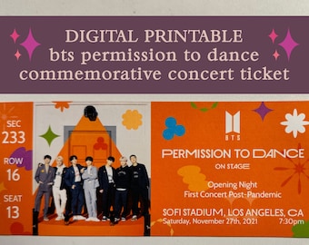 Digital Printable Custom BTS Permission to Dance USA Commemorative