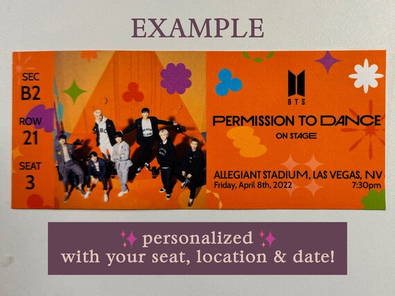 Digital Printable Custom BTS Permission to Dance USA Commemorative