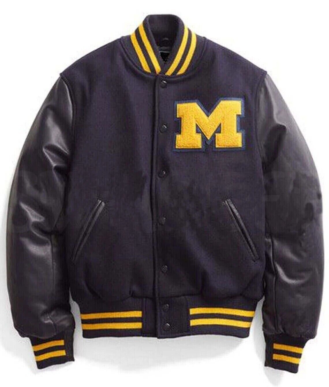 Michigan wolverines top varsity jacket