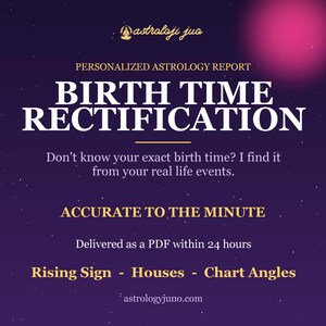 Birth Time Rectification, Unknown Birth Time Calculator, Personalized Astrology Report, Find My Exact Birth Time, Natal Chart Correction PDF