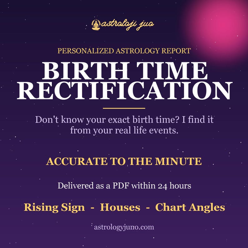 Birth Time Rectification, Unknown Birth Time Calculator, Personalized Astrology Report, Find My Exact Birth Time, Natal Chart Correction PDF image 1
