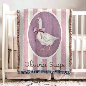Personalisierte Baby Decke Mädchen Gans Kinderzimmer Dekorationen Angepasste Name Decke Persönliches Babypartygeschenk Benutzerdefinierte Neugeborenen Andenken Geschenk