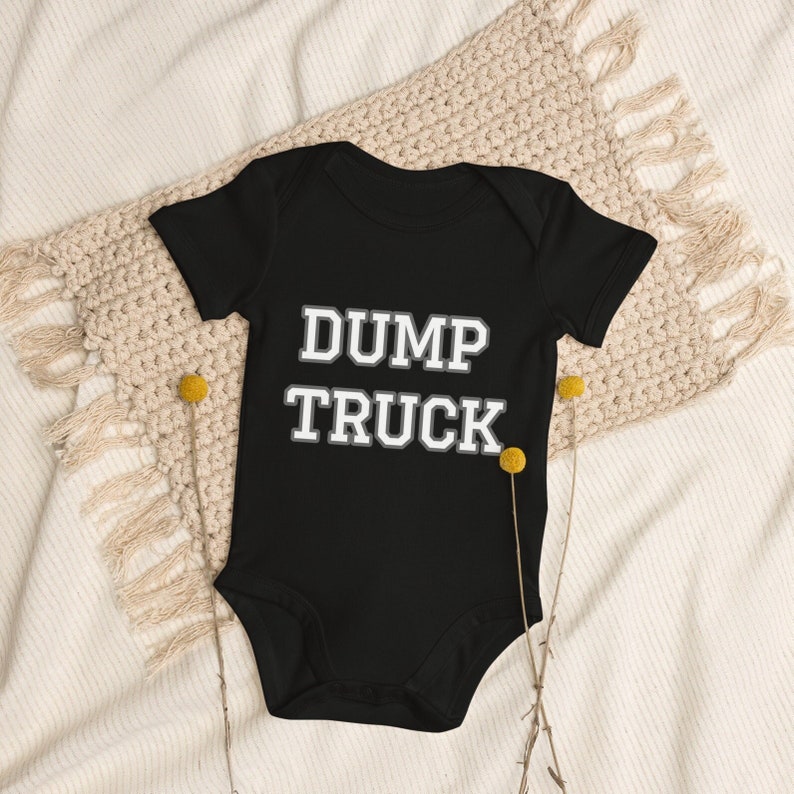 Organic Cotton Baby Onesie Funny Dump Truck Babies Bodysuit New Born