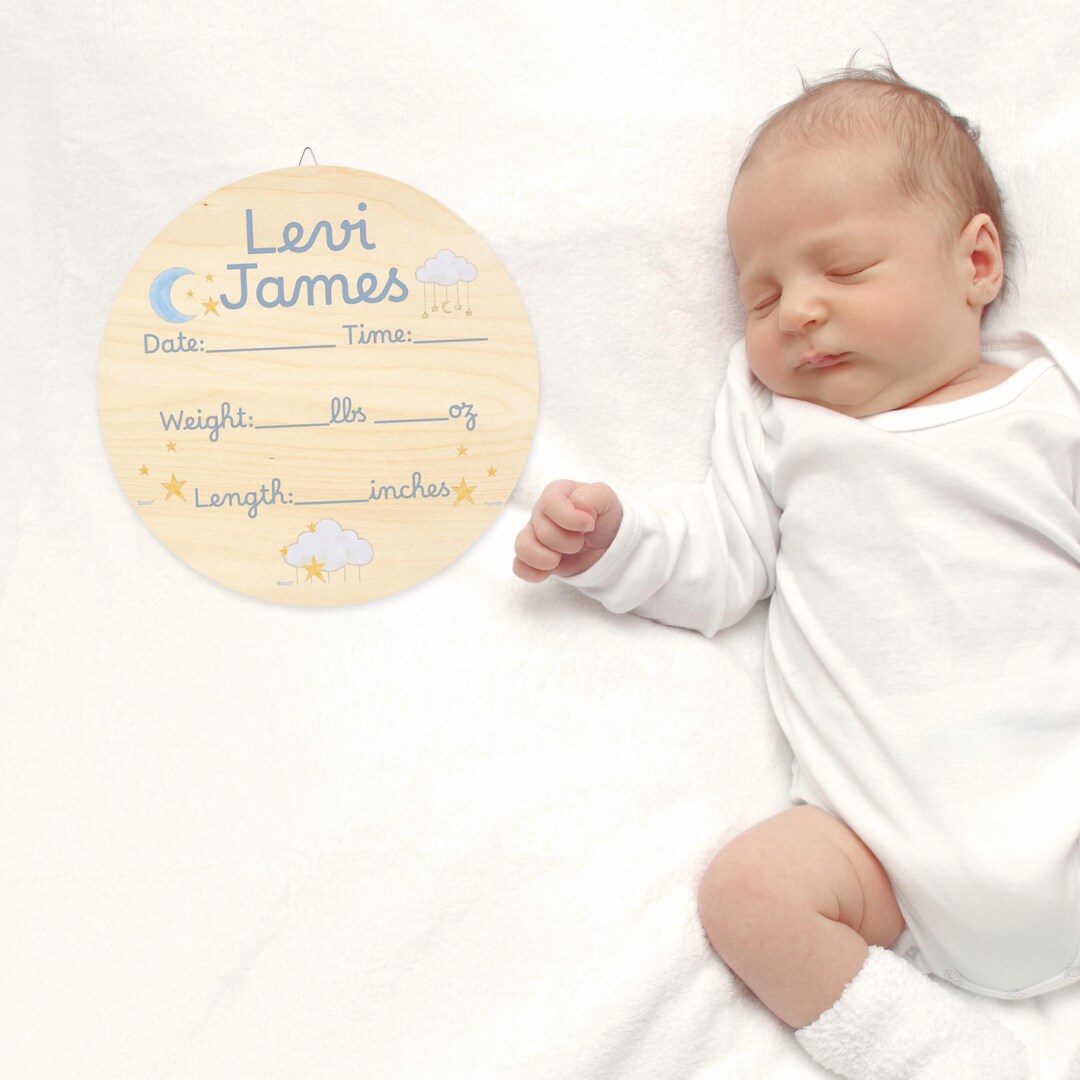 Stars Baby Boy Birth Stat Sign, Wood Sign Baby Name, Newborn Stats ...