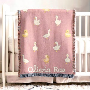 Personalisierte Baby Decke Mädchen Gans Kinderzimmer Dekorationen Angepasste Name Decke Persönliches Babypartygeschenk Benutzerdefinierte Neugeborenen Andenken Geschenk