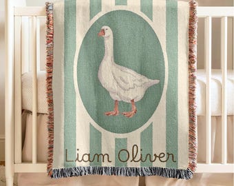 Personalized Baby Blanket Boys Goose Nursery Decorations Customized Name Blanket Personal Baby Shower Gift Custom Newborn Keepsake Gift