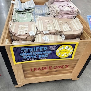 Trader Joe's Mini Tote Bag - Randig Pastell Vår 26 - Finns nu