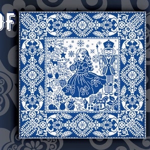 Nutcracker Sampler Cross Stitch Pattern: Christmas Embroidery (PDF Download)