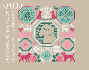 Quaker Dogs Cross stitch pdf pattern pet pattern cross stitch Modern cross stitch book cross stitch puppy Embroidery