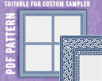 custom Sampler Cross stitch pattern frame 004