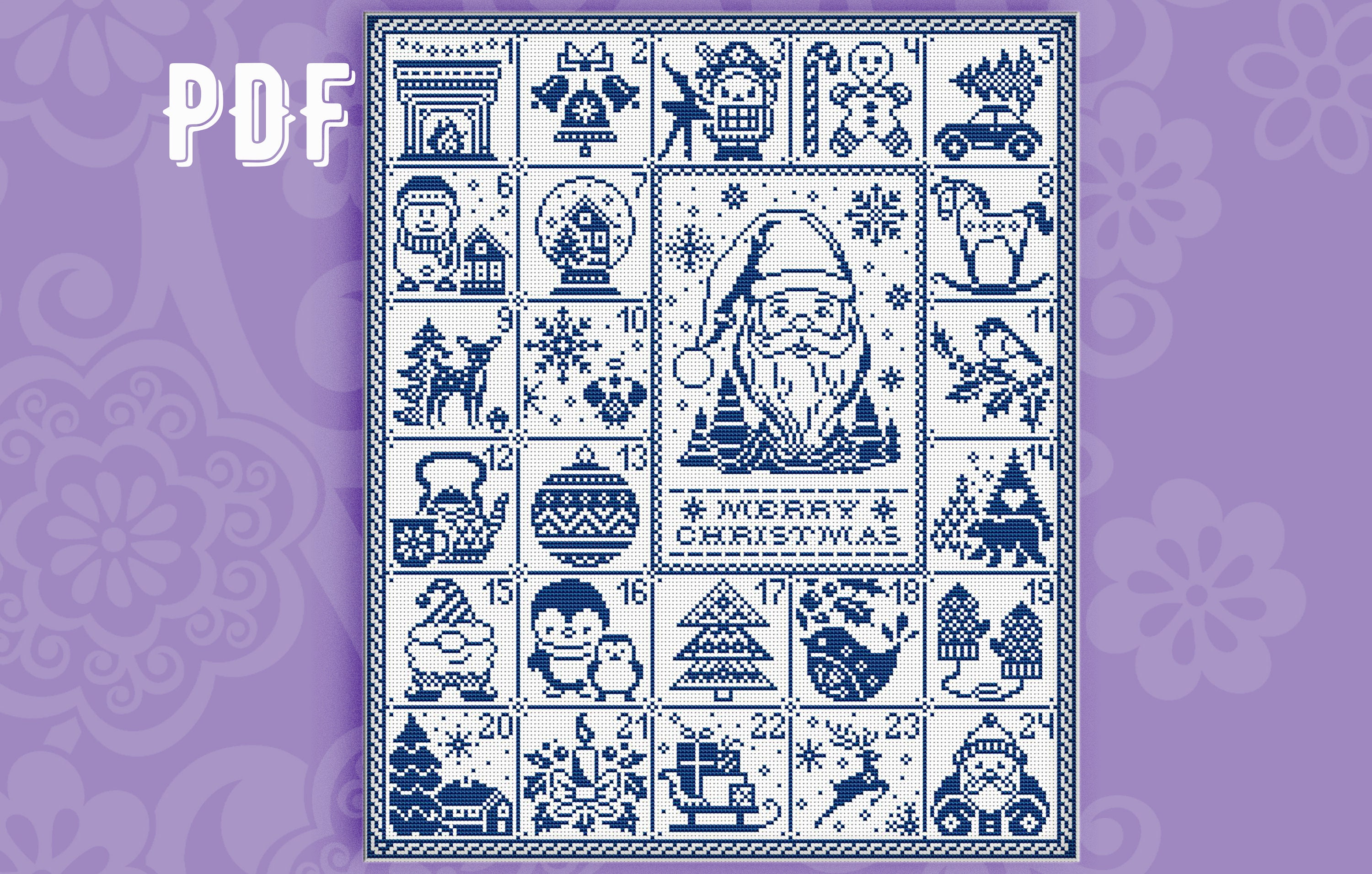 Christmas Advent Cross Stitch Pdf Sampler Cross Stitch Dragon Cross