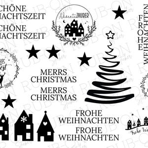 RUB-On sticker borderless &quot;Christmas&quot; glossy and slightly raised A5