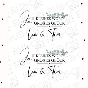 RUB-On Sticker randlos „Hochzeit/Wunsch Name" glänzend und leicht erhaben A6