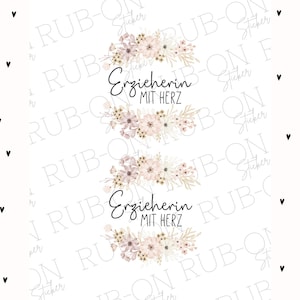 RUB-On sticker borderless &quot;Educator with heart&quot; glossy and slightly raised A6