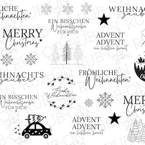 RUB-On sticker borderless &quot;Christmas&quot; glossy and slightly raised A5
