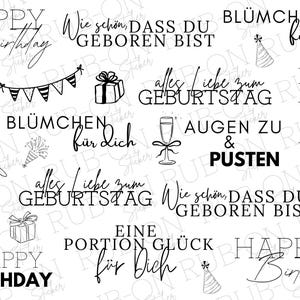RUB-On Sticker borderless &quot;Birthday&quot; glossy and slightly raised A5
