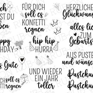RUB-On Sticker borderless &quot;Birthday&quot; glossy and slightly raised A5