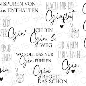 RUB-On Sticker borderless &quot;Gin&quot; glossy and slightly raised A5